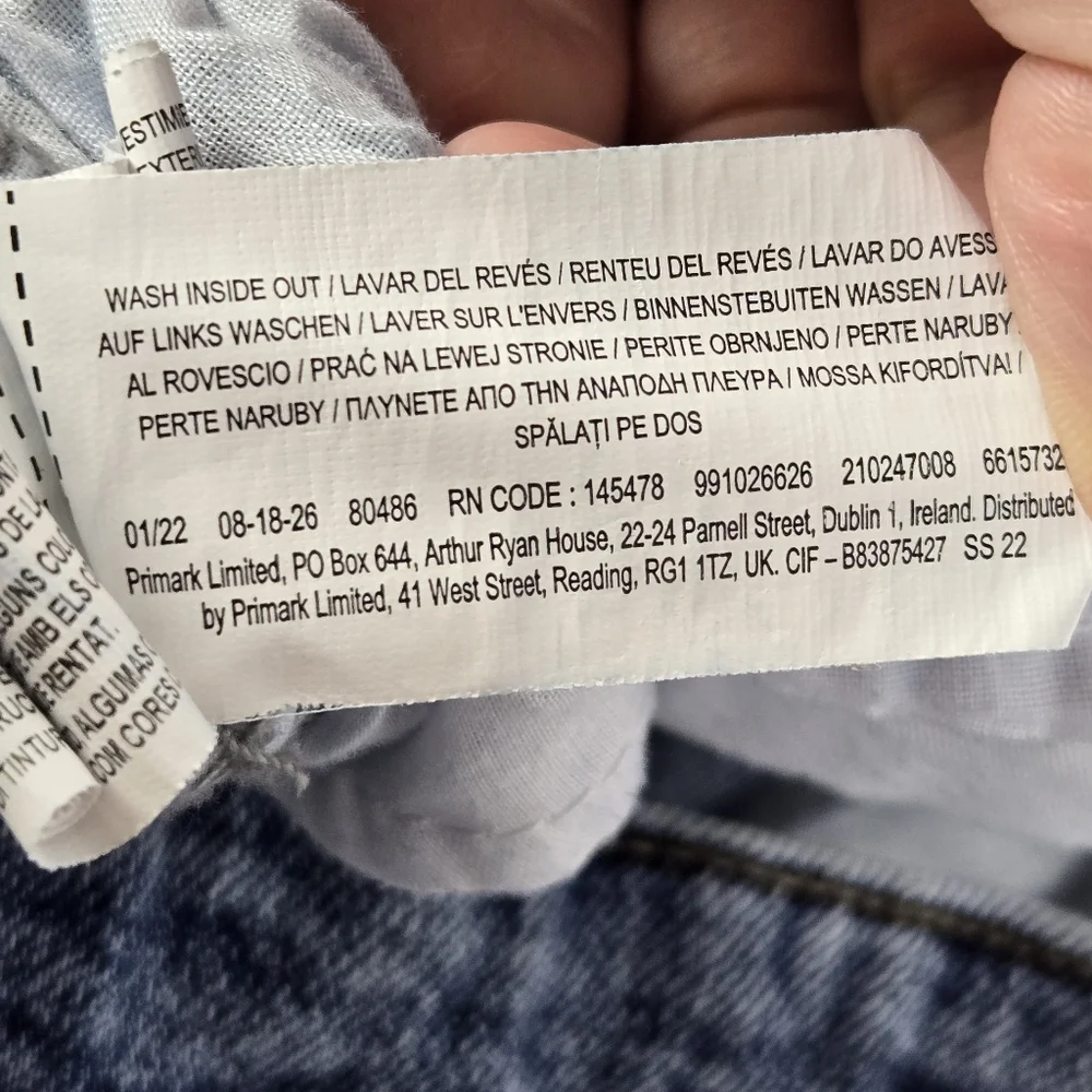 Primark Cares Denim Co Distressed Denim Ankle Jeans Womens Size 8